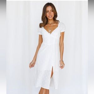 Hello Molly Stunning Stella Midi Dress White NWT